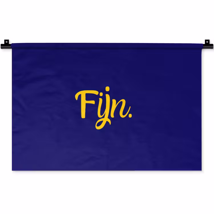 Blauw - Geel - Fijn Wandkleed katoen klein -zz3d