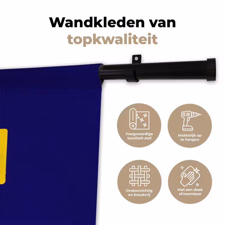 Blauw - Geel - OH - Schaduw Wandkleed katoen klein -sfeer2