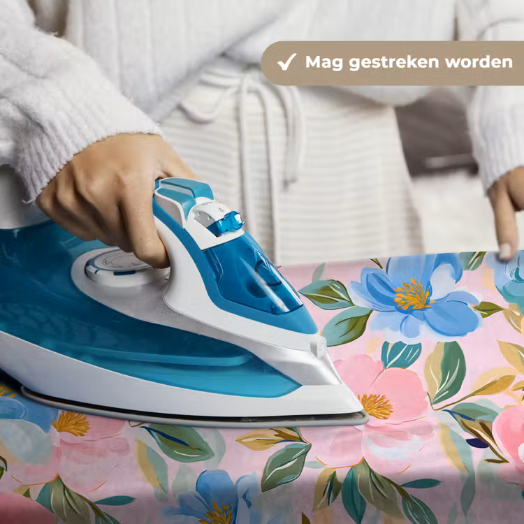 Blauw - Roze - Bloemen Wandkleed katoen klein -sfeer9