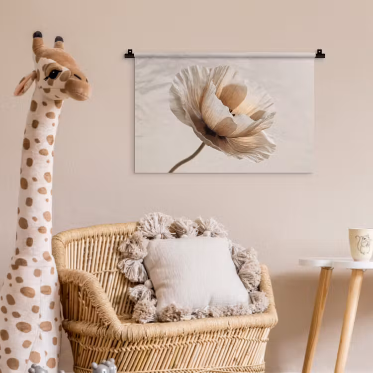 Bloem - Beige - Crème Wandkleed katoen klein -wsfeer5_kind