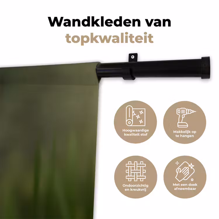 Bloem - Gladiolen - Zalmroze Wandkleed katoen klein -sfeer2