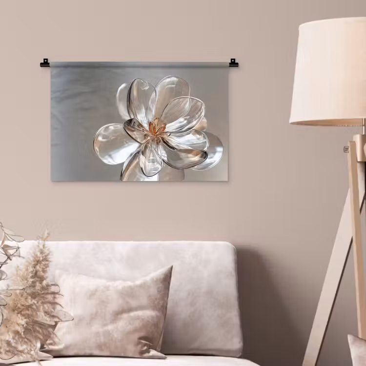 Bloem - Glazen - Doorzichtig Wandkleed katoen klein -sfeer4