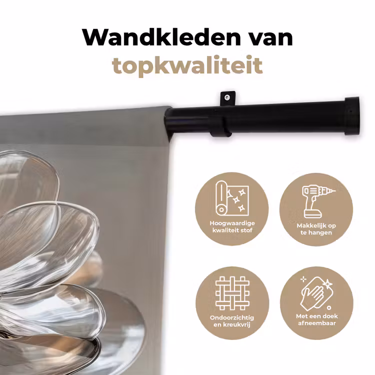 Bloem - Glazen - Doorzichtig Wandkleed katoen klein -sfeer2
