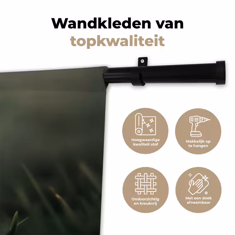 Bloem - Narcis - Gras - Geel Wandkleed katoen klein -sfeer2