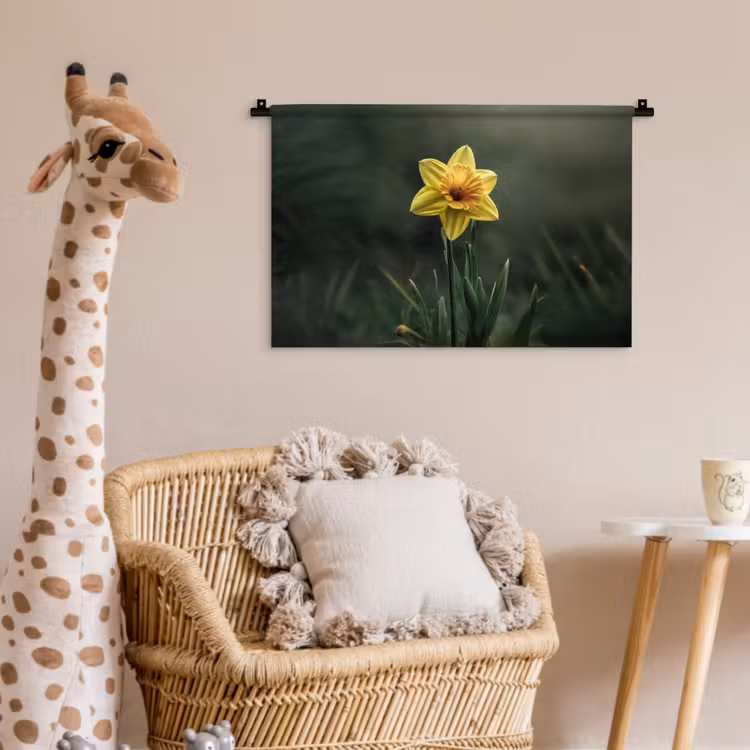 Bloem - Narcis - Gras - Geel Wandkleed katoen klein -wsfeer5_kind