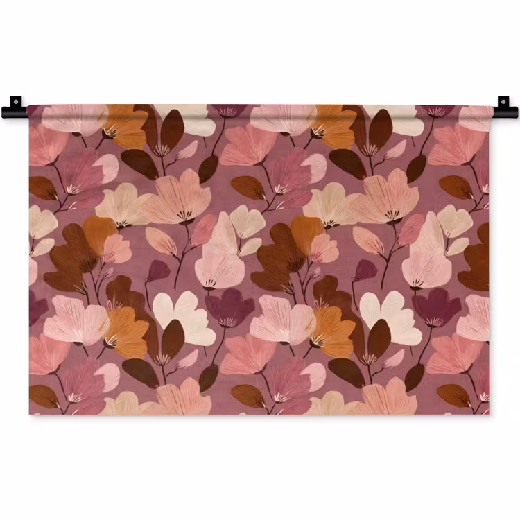 Bloem - Patroon - Roze Wandkleed katoen klein 269 -zz3d