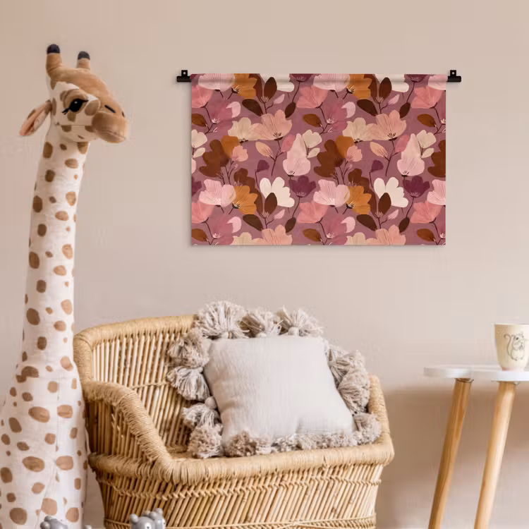 Bloem - Patroon - Roze Wandkleed katoen klein 269 -wsfeer5_kind