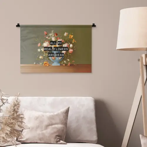 Bloem - Quote - Vintage - Art Wandkleed katoen klein -sfeer4