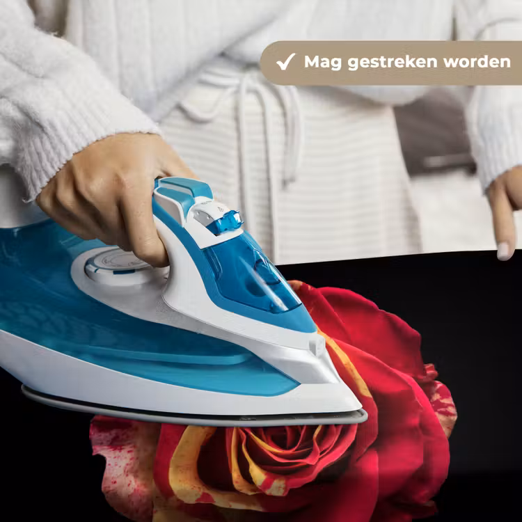 Bloem - Roos - Rood - Zwart Wandkleed katoen klein -sfeer9