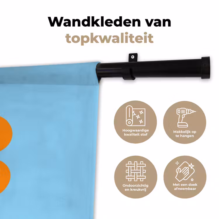 Bloem - Smiley - Kleurrijk Wandkleed katoen klein -sfeer2