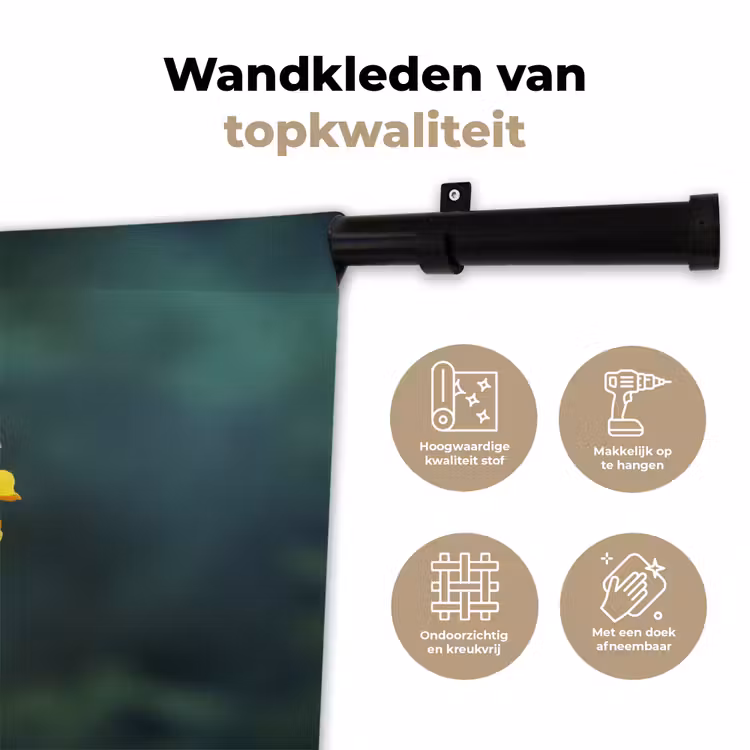 Bloemblaadjes - Afrikaan - Oranje - Wazig Wandkleed katoen klein -sfeer2