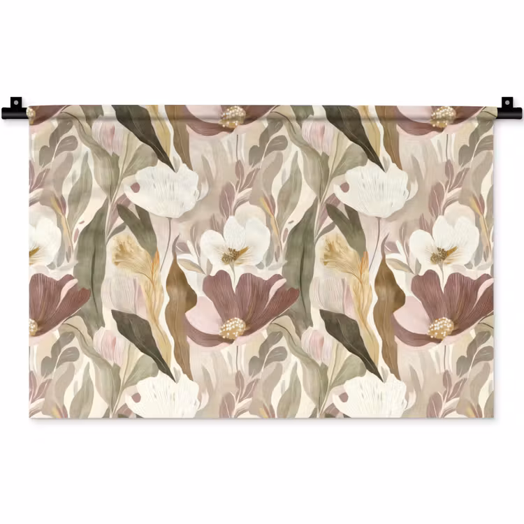 Bloemen - Aquarel - Kleurrijk Wandkleed katoen klein 269 -zz3d