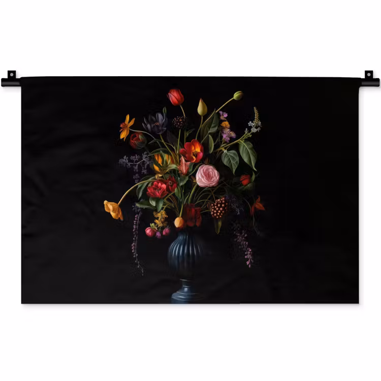 Bloemen - Bessen - Klassiek Wandkleed katoen klein -zz3d