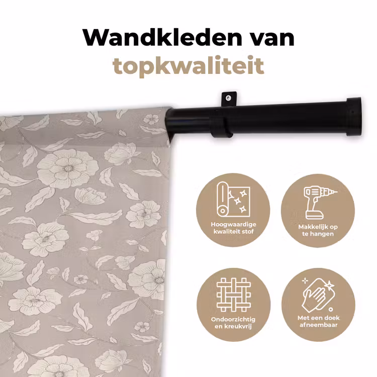Bloemen - Blaadjes - Patroon Wandkleed katoen klein 269 -sfeer2