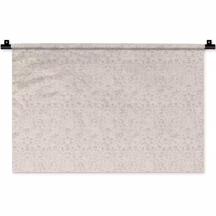 Bloemen - Bladeren - Licht - Taupe Wandkleed katoen klein 269 -zz3d