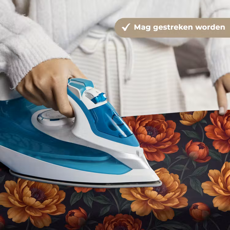 Bloemen - Bladeren - Natuur - Modern - Oranje Wandkleed katoen klein -sfeer9