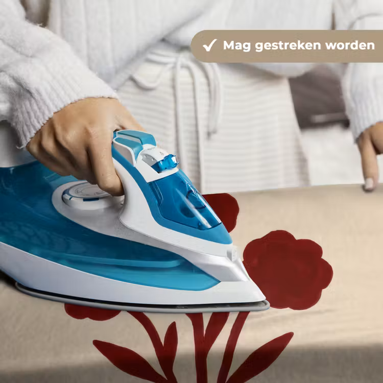 Bloemen - Bladeren - Rood - Minimalistisch Wandkleed katoen klein -sfeer9