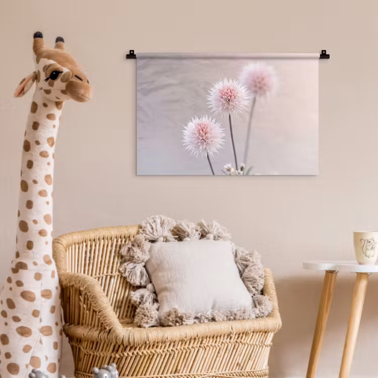 Bloemen - Bollen - Roze Wandkleed katoen klein -wsfeer5_kind