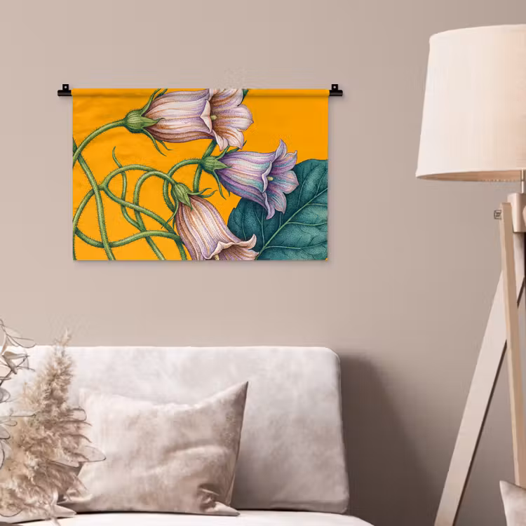 Wandkleed - Bloemen - Botanisch - Geel - Bloemen - Botanisch - Geel Wandkleed katoen klein