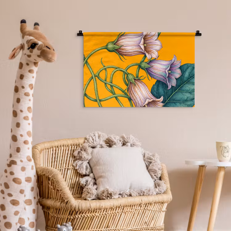 Wandkleed - Bloemen - Botanisch - Geel - Bloemen - Botanisch - Geel Wandkleed katoen klein
