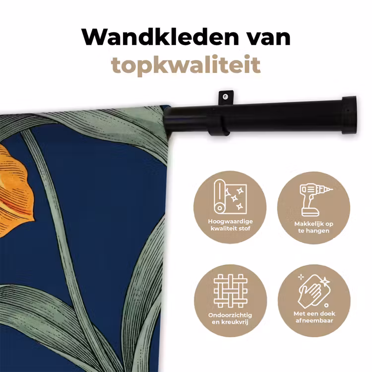 Wandkleed - Bloemen - Botanisch - Patroon - Bloemen - Botanisch - Patroon Wandkleed katoen klein