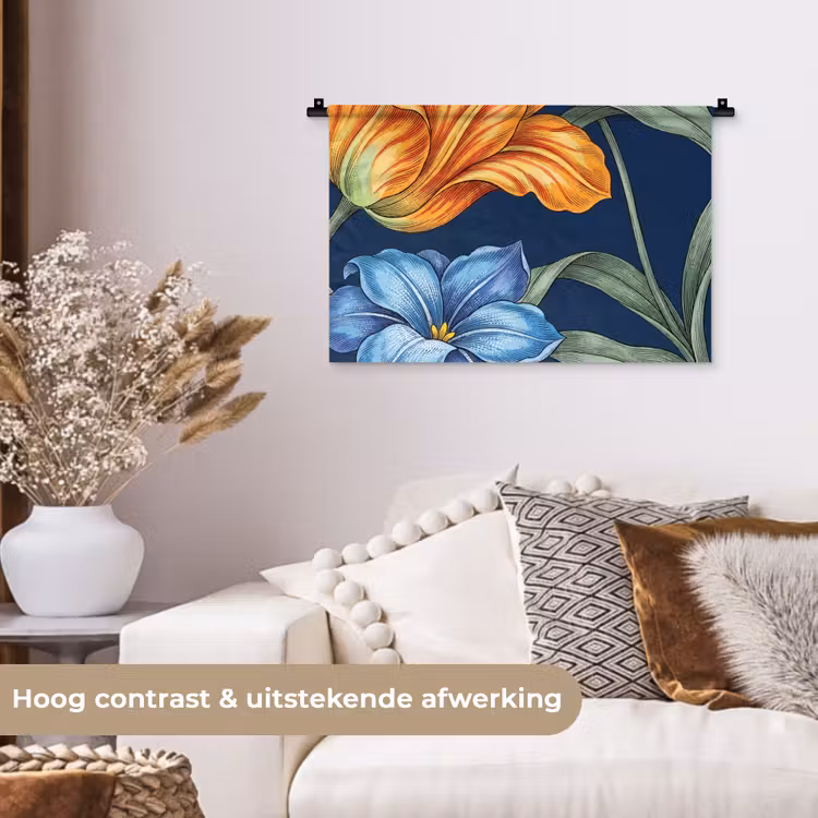 Wandkleed - Bloemen - Botanisch - Patroon - Bloemen - Botanisch - Patroon Wandkleed katoen klein