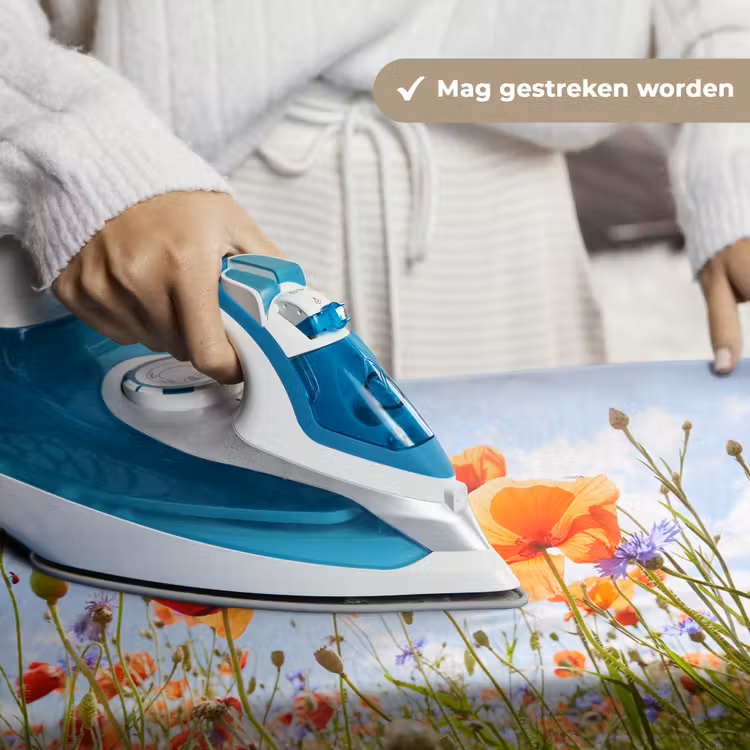 Bloemen - Klaproos - Lente - Natuur - Rood - Blauw Wandkleed katoen klein -sfeer9