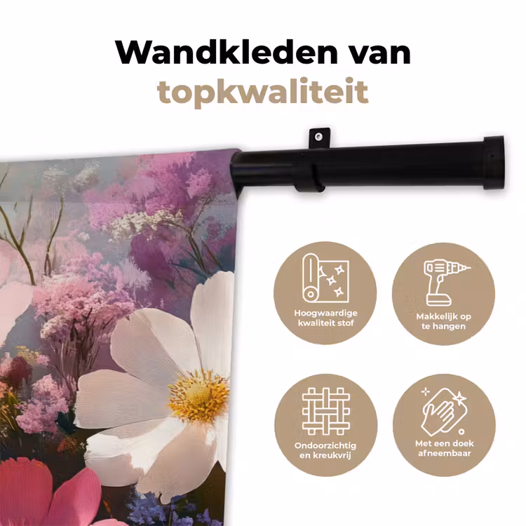 Bloemen - Kleurrijk - Bloei Wandkleed katoen klein -sfeer2