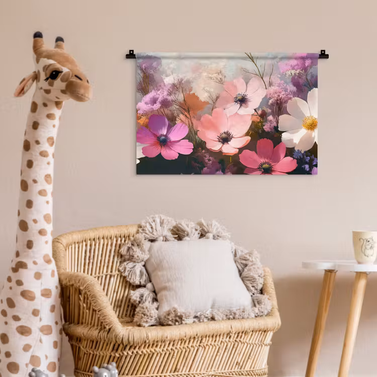 Bloemen - Kleurrijk - Bloei Wandkleed katoen klein -wsfeer5_kind