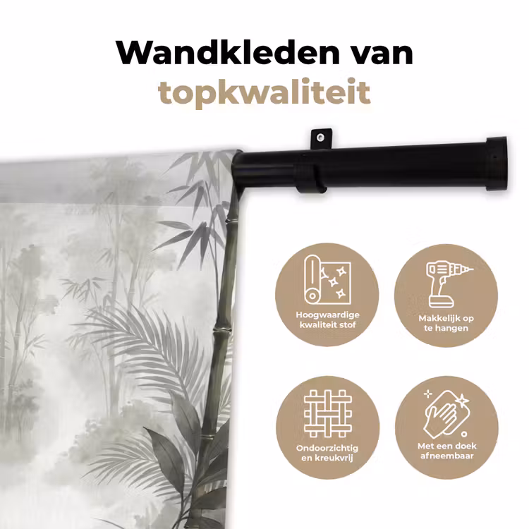 Bloemen - Knop - Tuin - Illustratie - Wit Wandkleed katoen klein -sfeer2