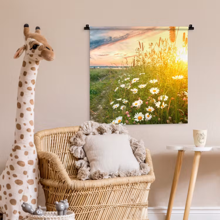 Bloemen - Madelief - Natuur - Zon - Horizon Wandkleed katoen klein -wsfeer5_kind