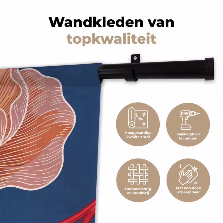 Wandkleed - Bloemen - Modern - Abstract - Bloemen - Modern - Abstract Wandkleed katoen klein