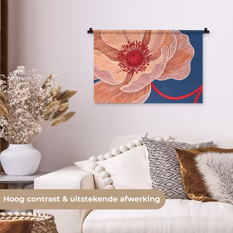 Wandkleed - Bloemen - Modern - Abstract - Bloemen - Modern - Abstract Wandkleed katoen klein