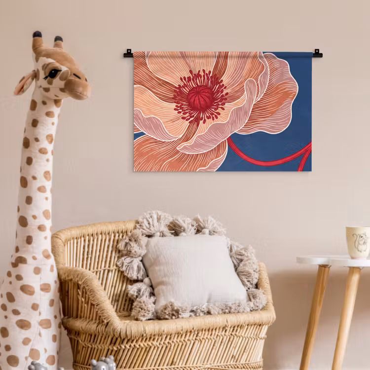 Wandkleed - Bloemen - Modern - Abstract - Bloemen - Modern - Abstract Wandkleed katoen klein