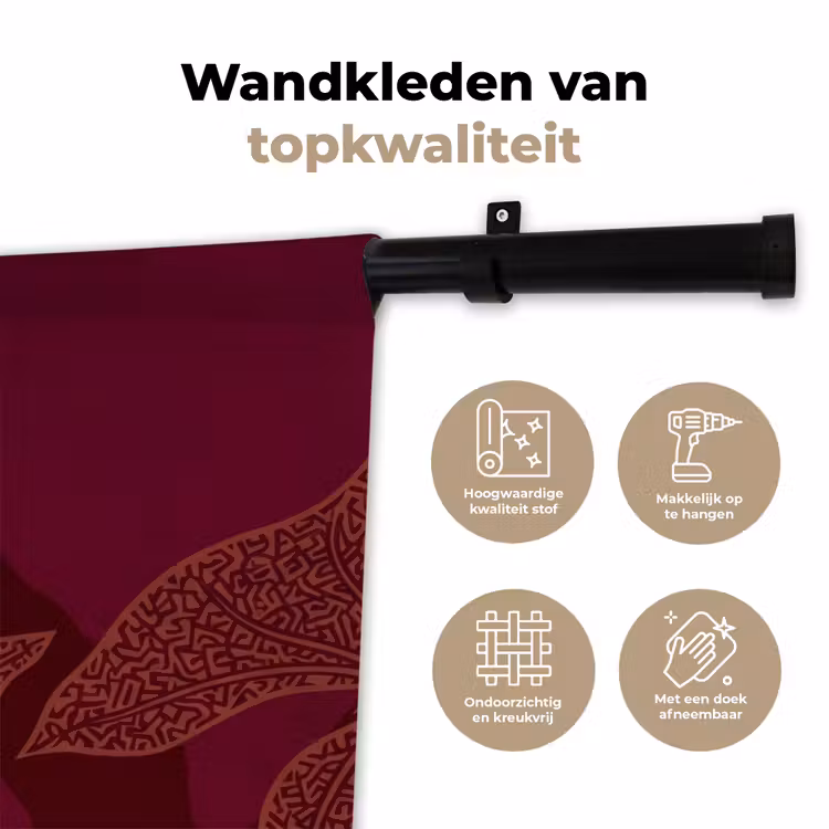 Wandkleed - Bloemen - Modern - Paars - Bloemen - Modern - Paars Wandkleed katoen klein