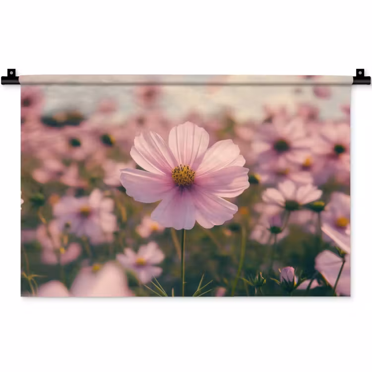 Bloemen - Paars - Wazig Wandkleed katoen klein -zz3d