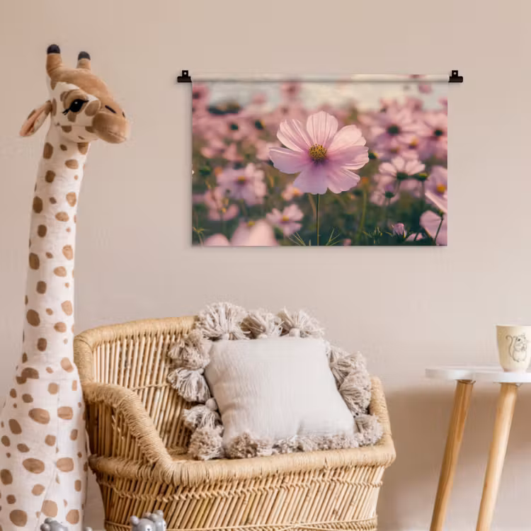 Bloemen - Paars - Wazig Wandkleed katoen klein -wsfeer5_kind