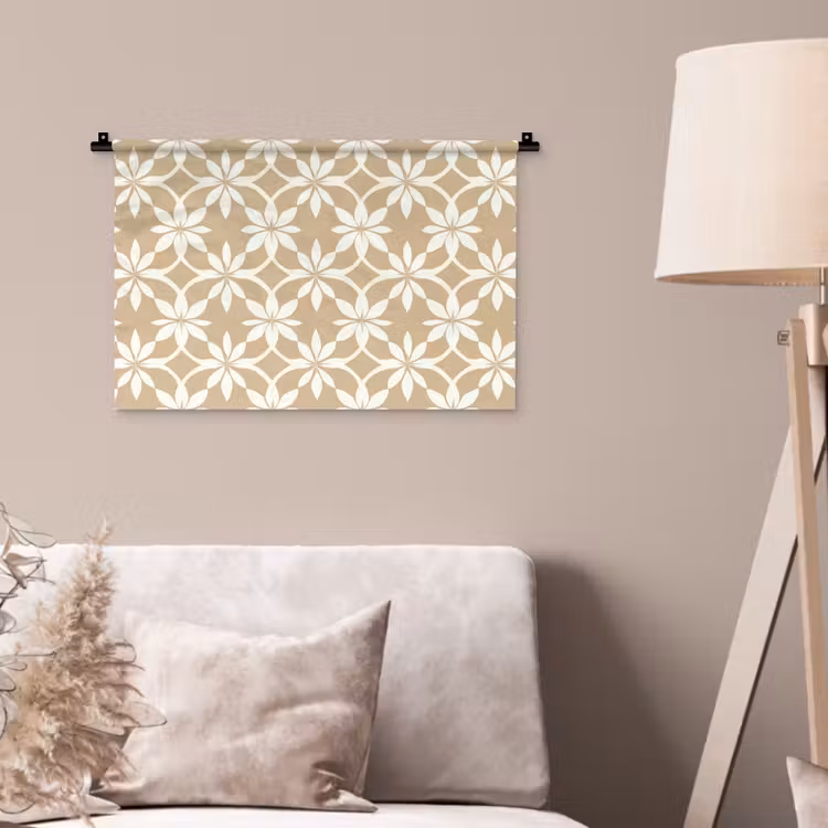 Bloemen - Patroon - Beige Wandkleed katoen klein 269 -sfeer4