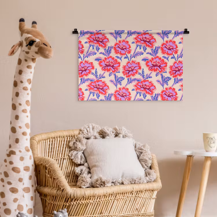 Bloemen - Patroon - Meerkleurig Wandkleed katoen klein 269 -wsfeer5_kind