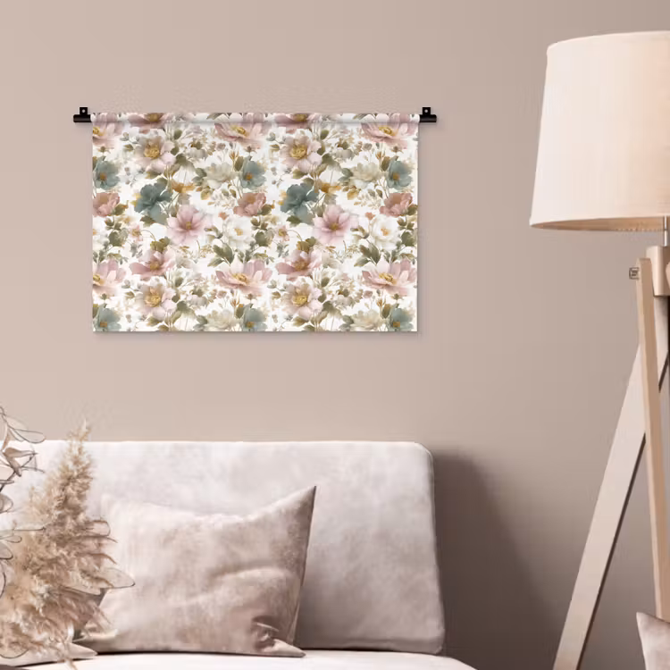Bloemen - Patroon - Pastel Wandkleed katoen klein 269 -sfeer4
