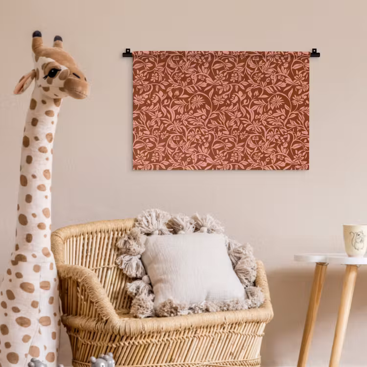 Bloemen - Print - Roze Wandkleed katoen klein 269 -wsfeer5_kind