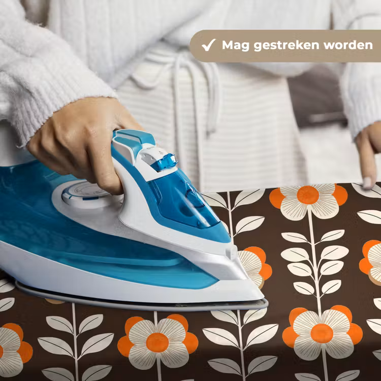 Bloemen - Retro - Bruin Wandkleed katoen klein 269 -sfeer9