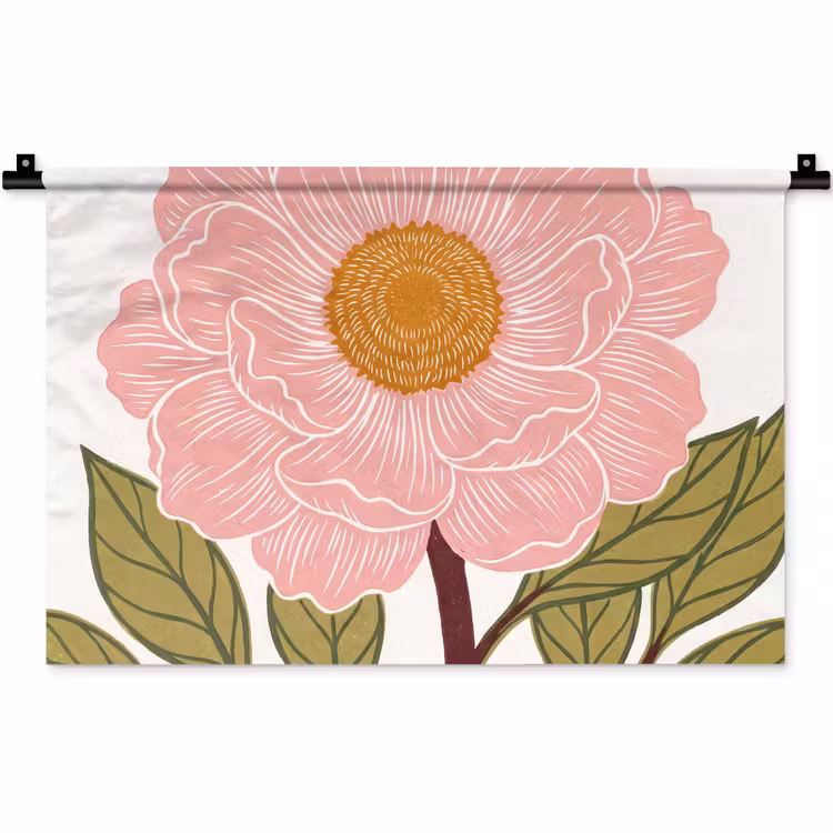 Wandkleed - Bloemen - Roze - Illustratie - Bloemen - Roze - Illustratie Wandkleed katoen klein