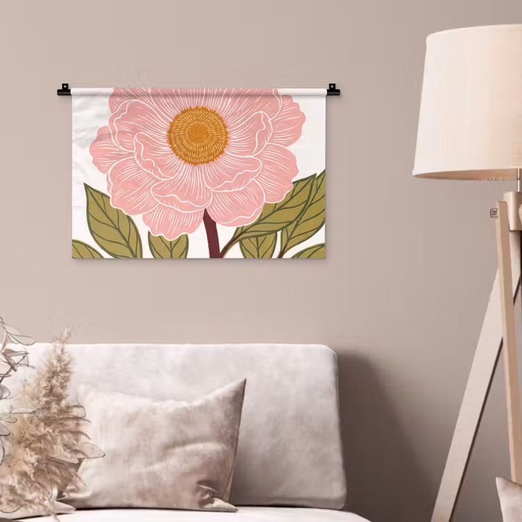 Wandkleed - Bloemen - Roze - Illustratie - Bloemen - Roze - Illustratie Wandkleed katoen klein