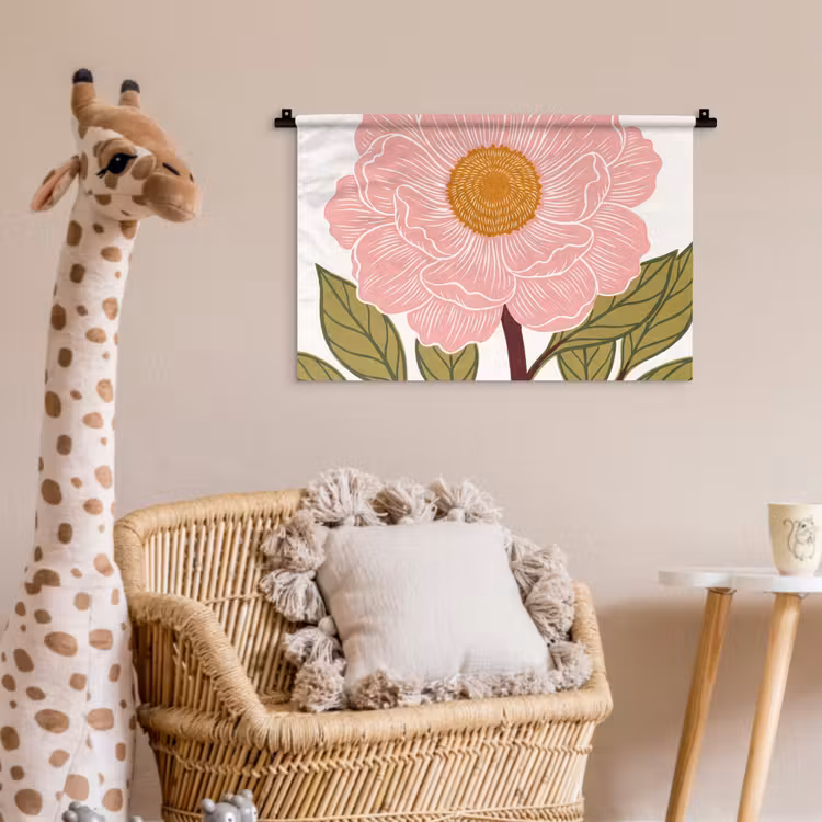 Wandkleed - Bloemen - Roze - Illustratie - Bloemen - Roze - Illustratie Wandkleed katoen klein