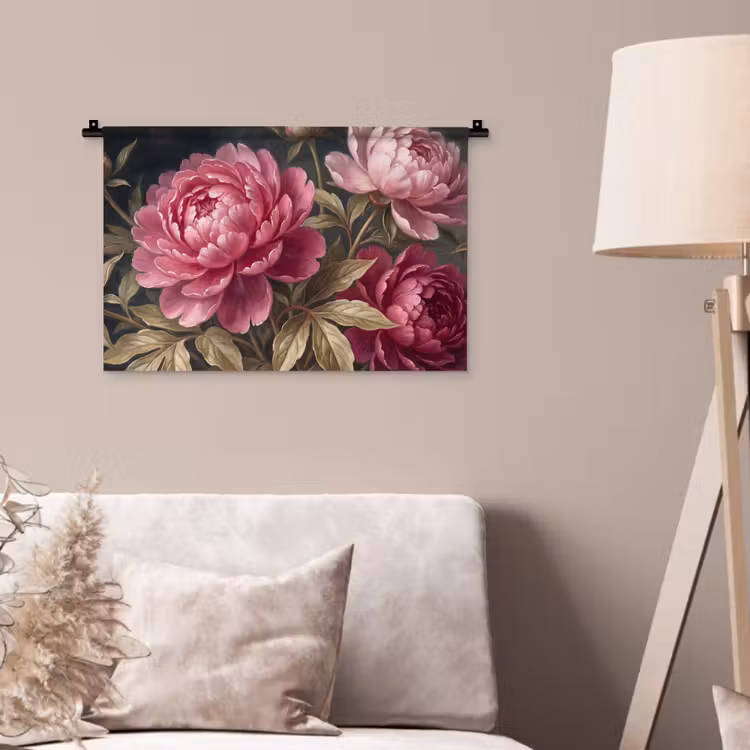 Bloemen - Roze - Klassiek - Natuur Wandkleed katoen klein -sfeer4
