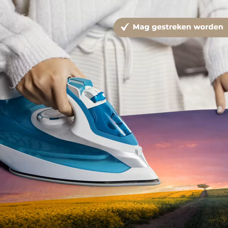 Bloemen - Weg - Lucht - Geel - Paars - Zonsondergang - Natuur Wandkleed katoen klein -sfeer9