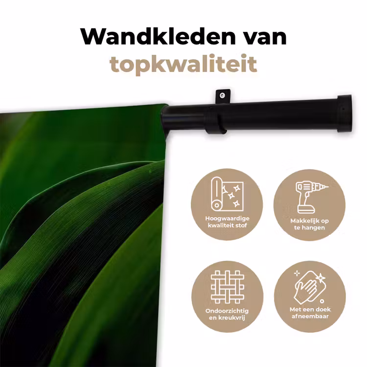 Bloemen - Wit - Bladeren - Lelietjes Wandkleed katoen klein -sfeer2
