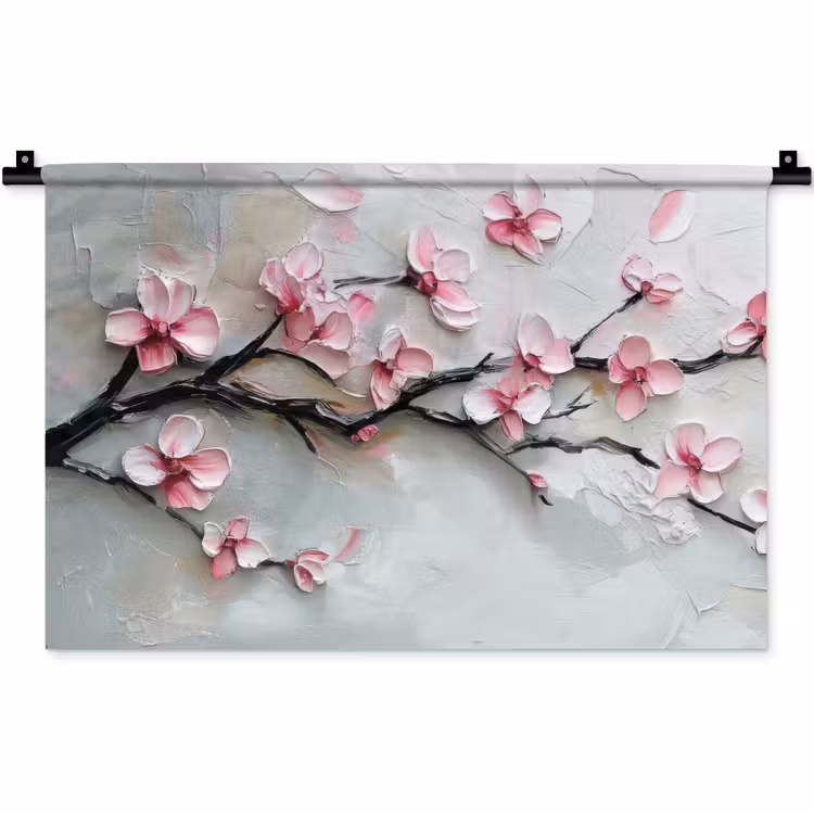 Bloesem - Kunstzinnig - Roze - Sakura Wandkleed katoen klein -zz3d