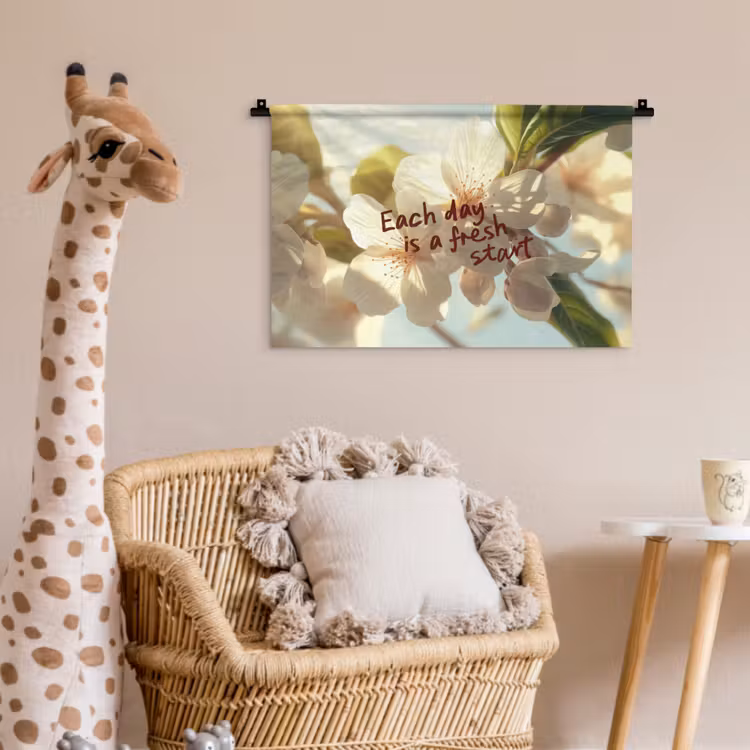 Bloesems - Zonlicht - Quote - Wit Wandkleed katoen klein -wsfeer5_kind